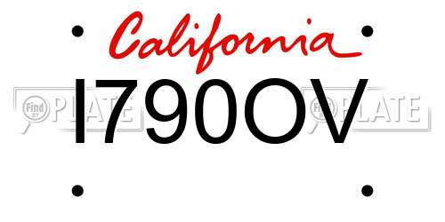 I790OV California License Plate