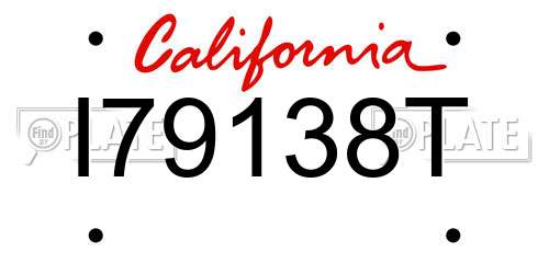 I79138T California License Plate