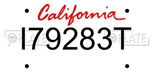 I79283T California License Plate