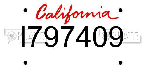 I797409 California License Plate