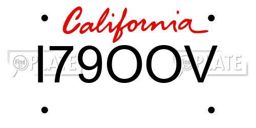 I79OOV California License Plate
