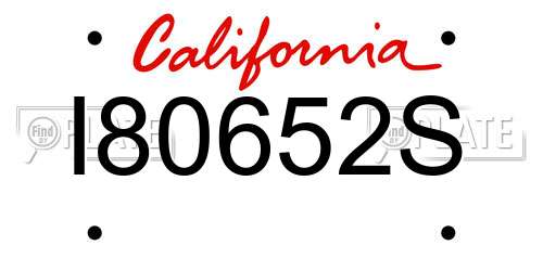 I80652S California License Plate