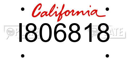 I806818 California License Plate