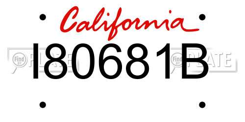I80681B California License Plate