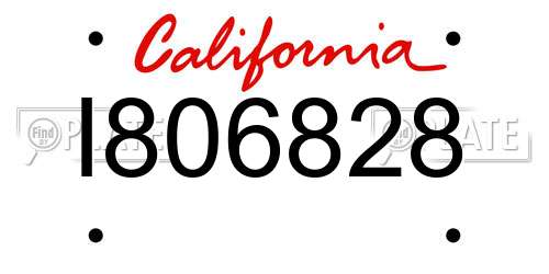 I806828 California License Plate