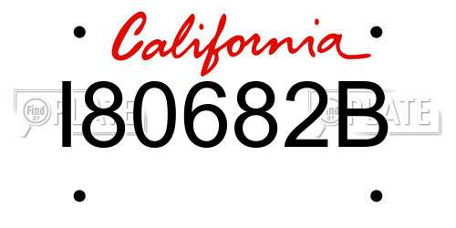 I80682B California License Plate
