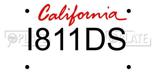 I811DS California License Plate