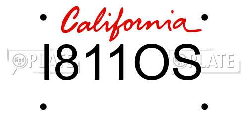 I811OS California License Plate