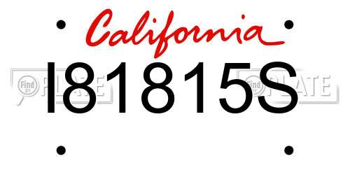 I81815S California License Plate