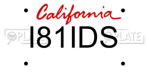 I81IDS California License Plate
