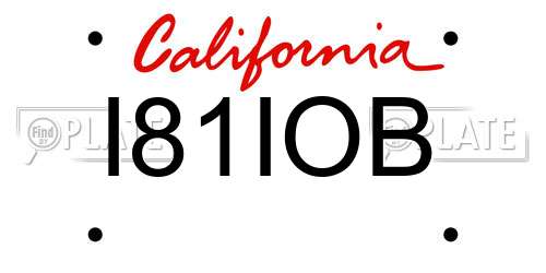 I81IOB California License Plate