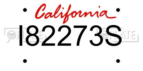 I82273S California License Plate