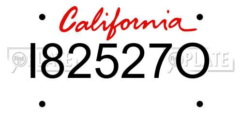 I82527O California License Plate
