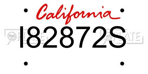 I82872S California License Plate
