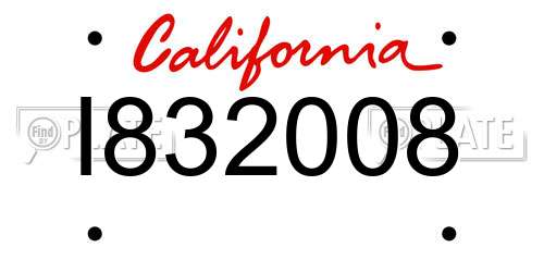 I832008 California License Plate