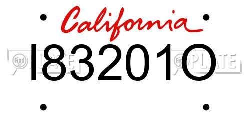 I83201O California License Plate