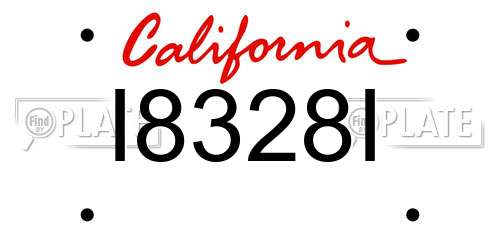 I8328I California License Plate