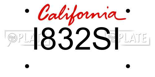 I832SI California License Plate