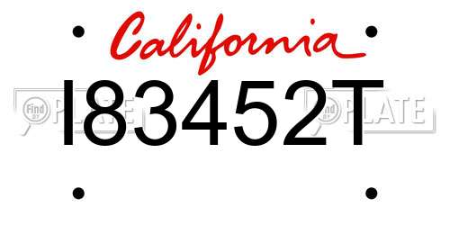 I83452T California License Plate