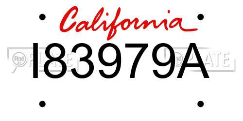 I83979A California License Plate