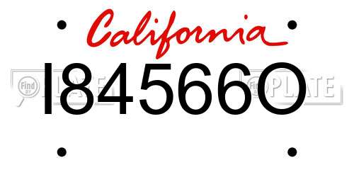 I84566O California License Plate