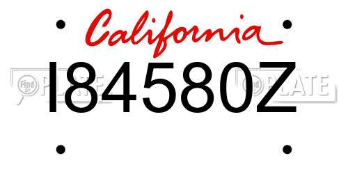 I84580Z California License Plate