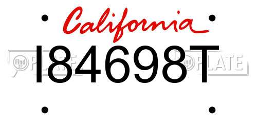 I84698T California License Plate