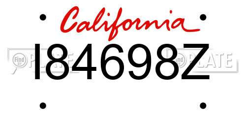 I84698Z California License Plate