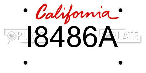 I8486A California License Plate