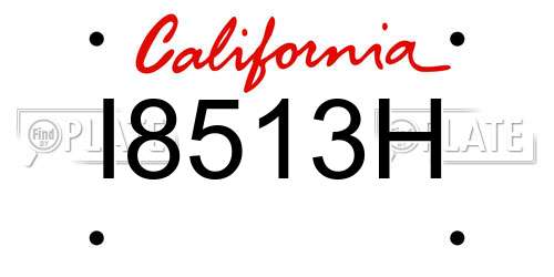 I8513H California License Plate