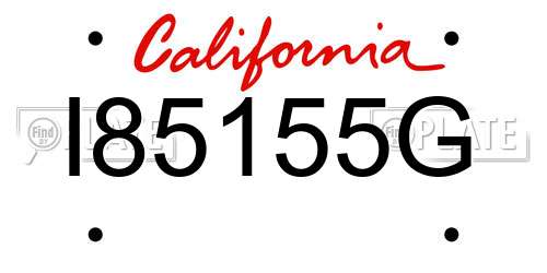 I85155G California License Plate
