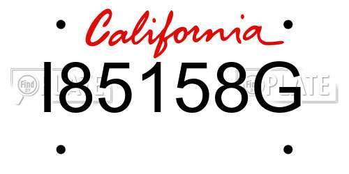 I85158G California License Plate