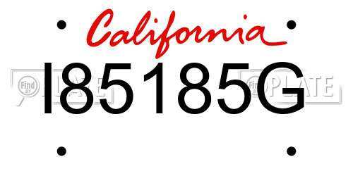 I85185G California License Plate