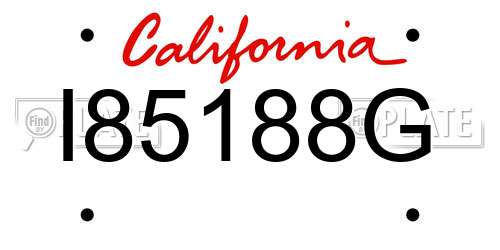 I85188G California License Plate