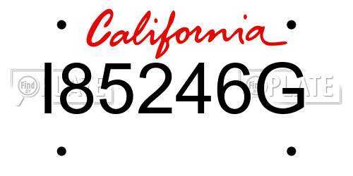 I85246G California License Plate