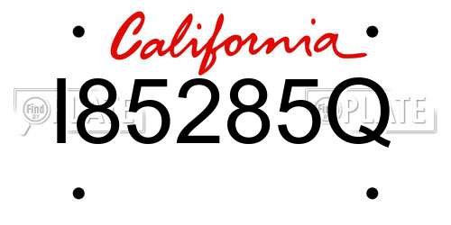 I85285Q California License Plate
