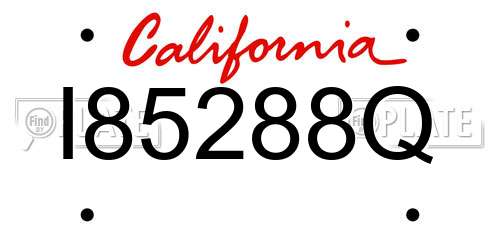 I85288Q California License Plate
