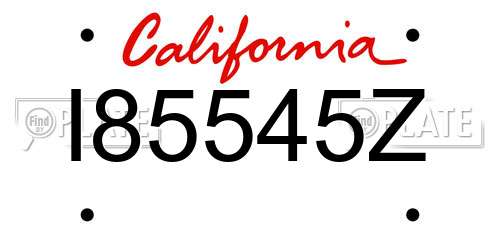 I85545Z California License Plate