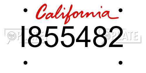 I855482 California License Plate