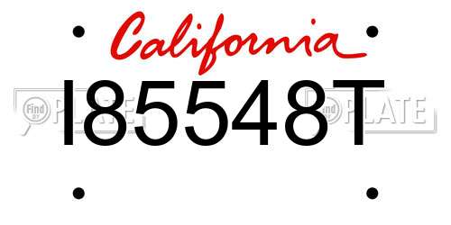 I85548T California License Plate