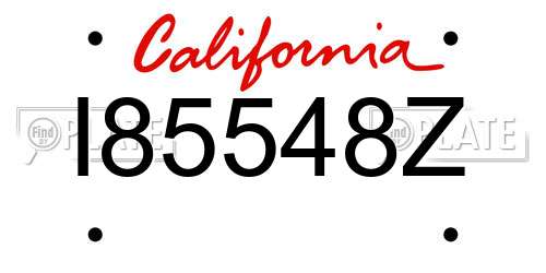 I85548Z California License Plate