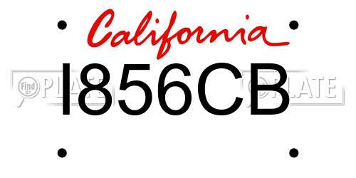 I856CB California License Plate