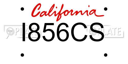 I856CS California License Plate