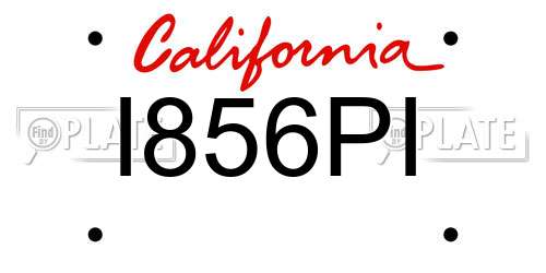 I856PI California License Plate