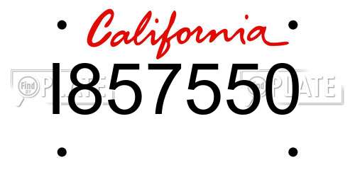 I857550 California License Plate