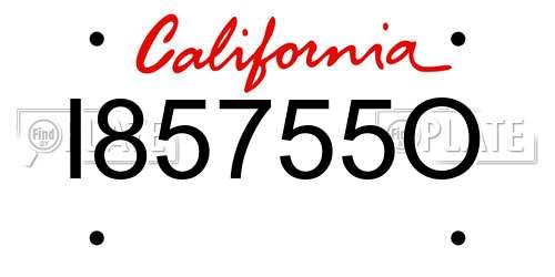 I85755O California License Plate