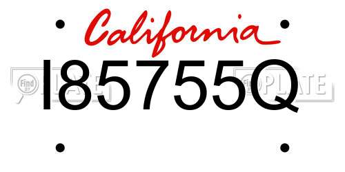 I85755Q California License Plate