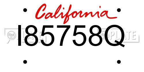 I85758Q California License Plate