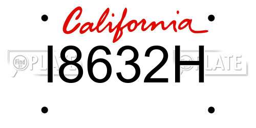 I8632H California License Plate