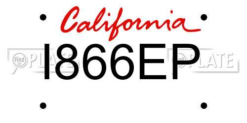 I866EP California License Plate